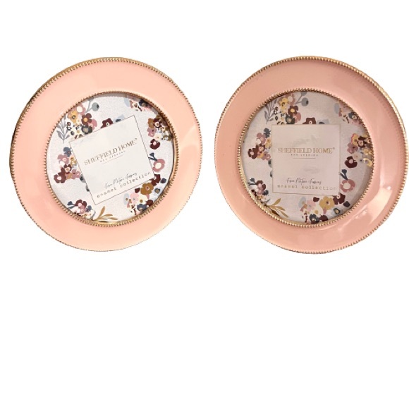 Sheffield Home Accents Nwt Sheffield Home Set2 Pink Enamel And Rose Gold 4x4 Round Picture